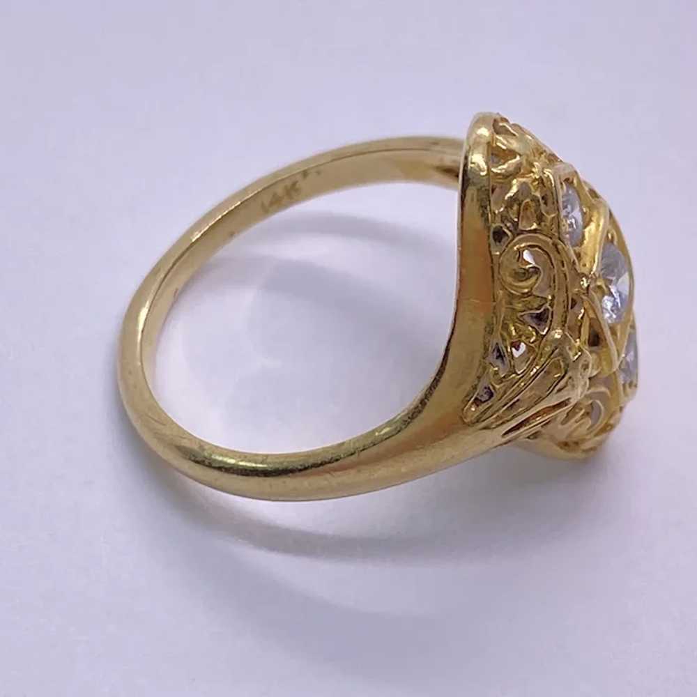 Vintage Diamond Filigree Ring 14K Gold .40 Carat … - image 6