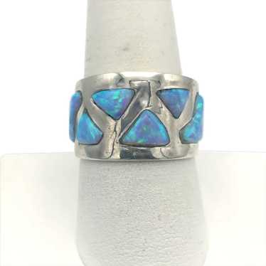 Sterling Silver Lab Opal Ring