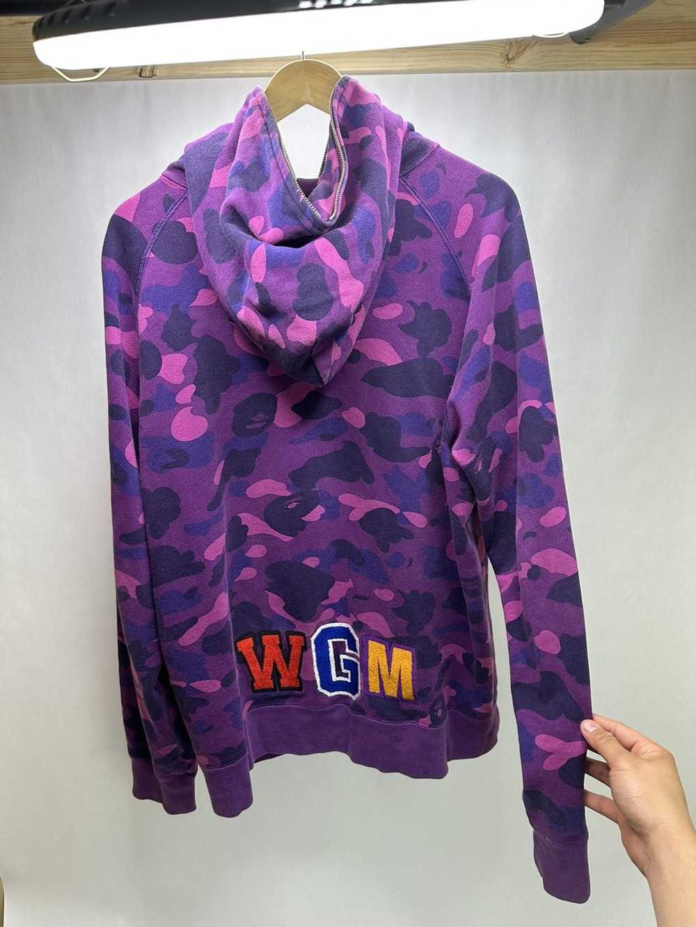 Bape Bape Color Camo Shark Full Zip Hoodie Purple - image 2