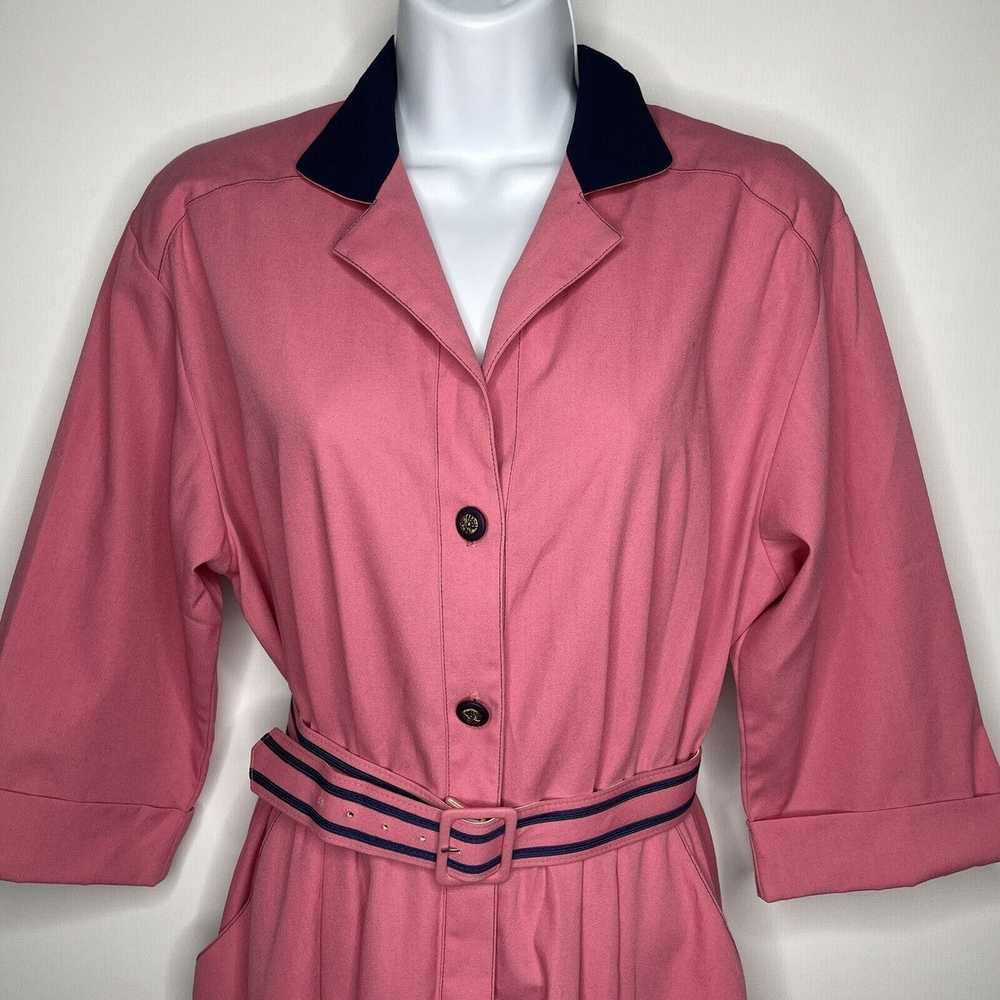 Vintage 80s Willi of California Pink Blue Belted … - image 2