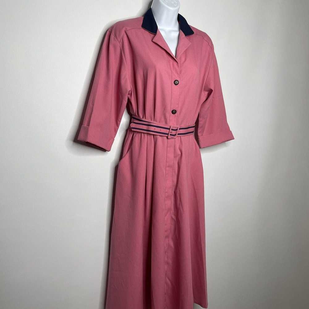 Vintage 80s Willi of California Pink Blue Belted … - image 3