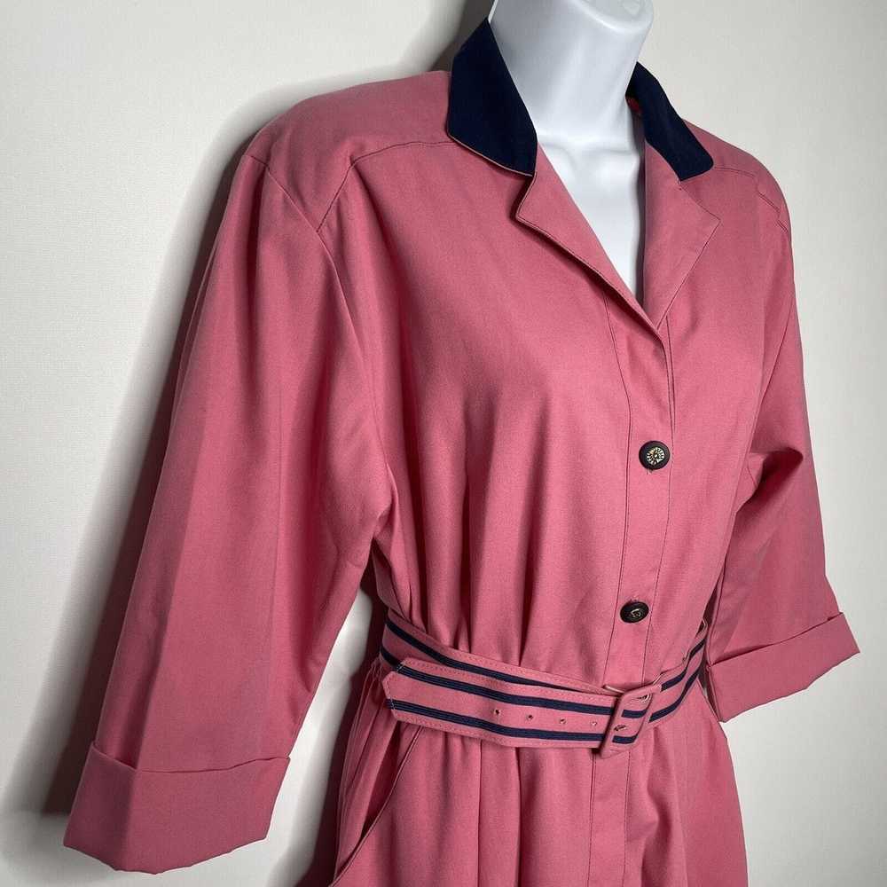 Vintage 80s Willi of California Pink Blue Belted … - image 4