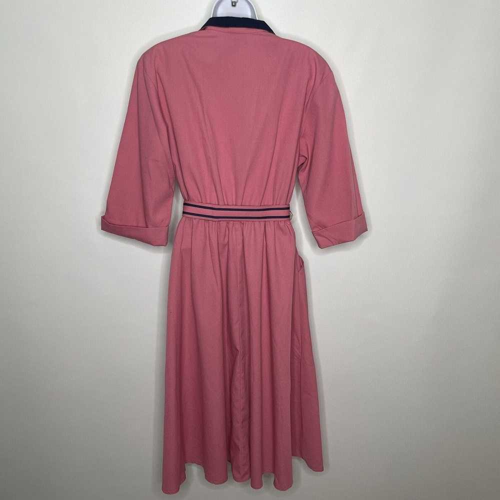 Vintage 80s Willi of California Pink Blue Belted … - image 5