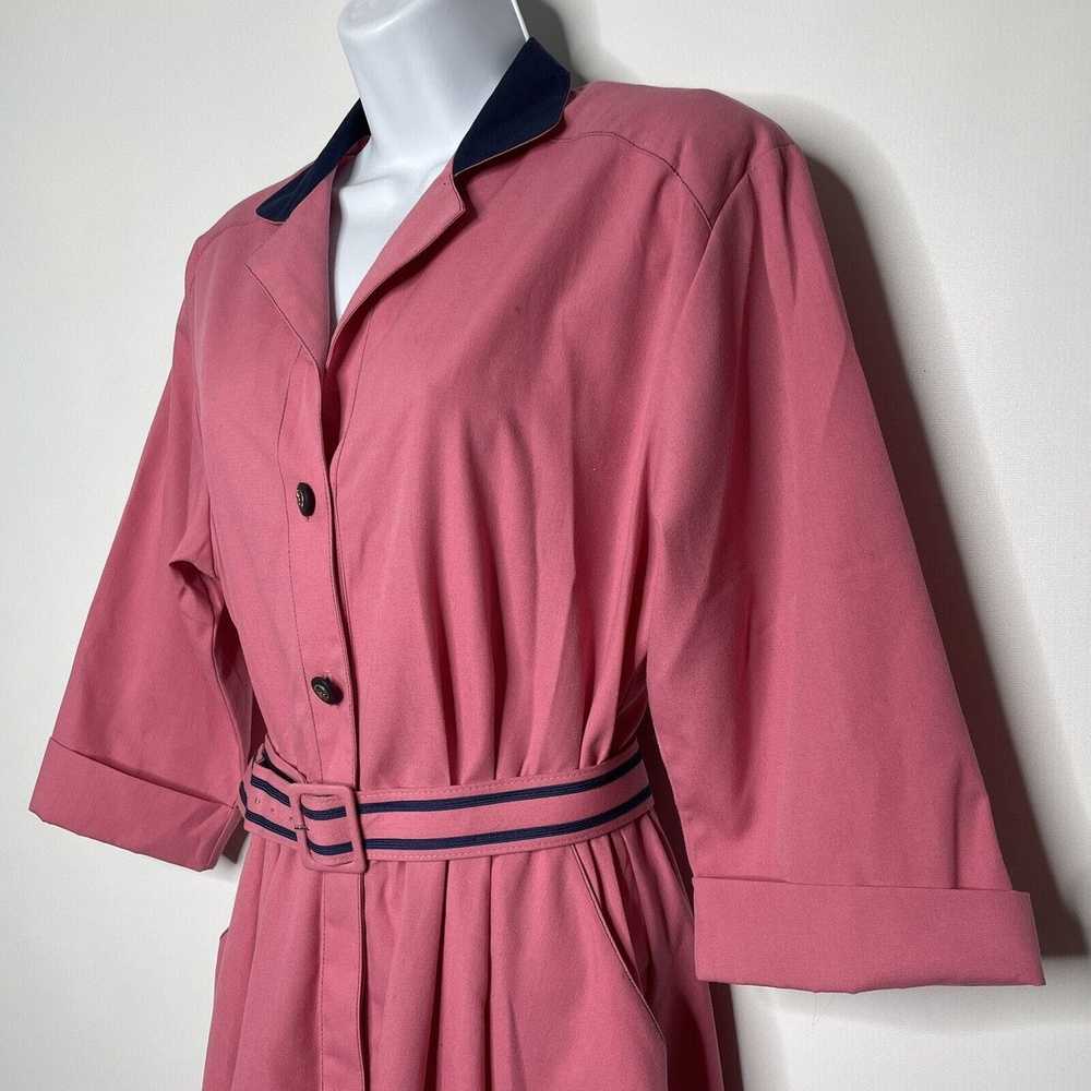 Vintage 80s Willi of California Pink Blue Belted … - image 6