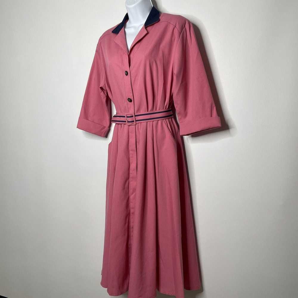 Vintage 80s Willi of California Pink Blue Belted … - image 7