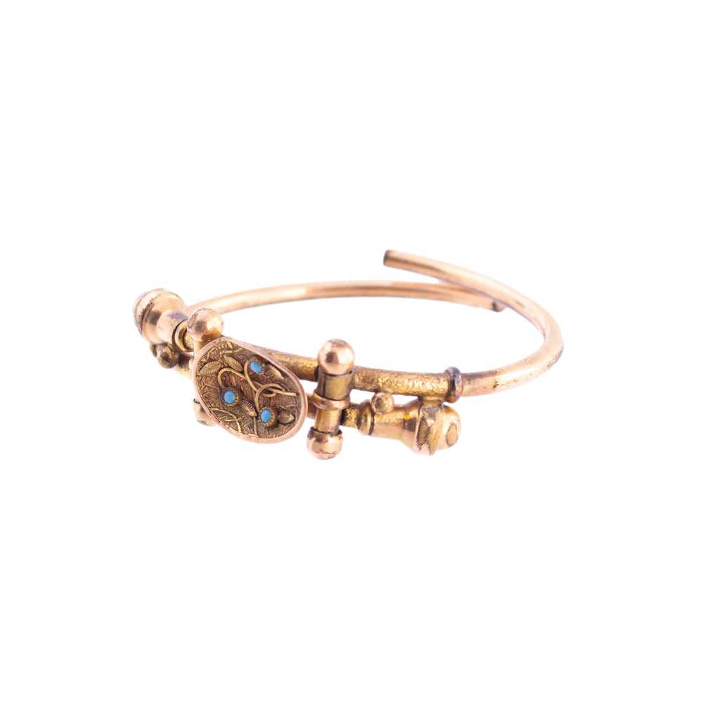 Victorian Turquoise Cuff Bracelet - image 2