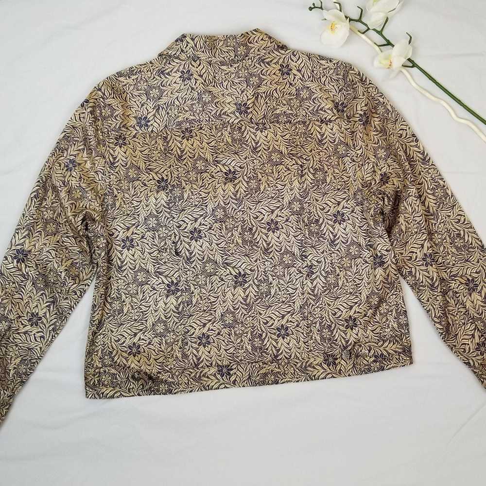 Other Tantrums Women's Gold Metallic Floral Jacket - image 2