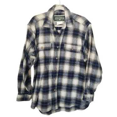 Vintage Field & Stream Heavy Cotton Long Sleeve Tan Khaki Shirt Mens Small S