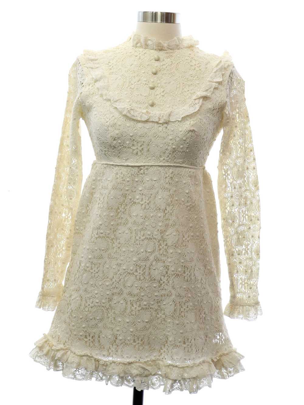 1960's or Girls Edwardian Style Lace Dress - image 1