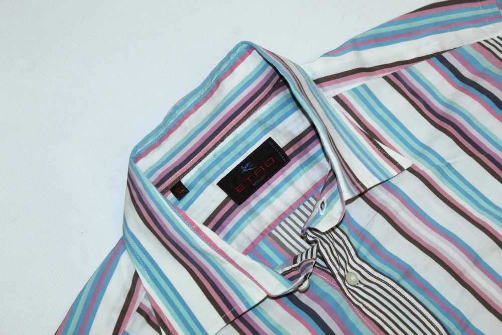 Etro × Luxury Etro Milano Coloured Striped Cotton… - image 3