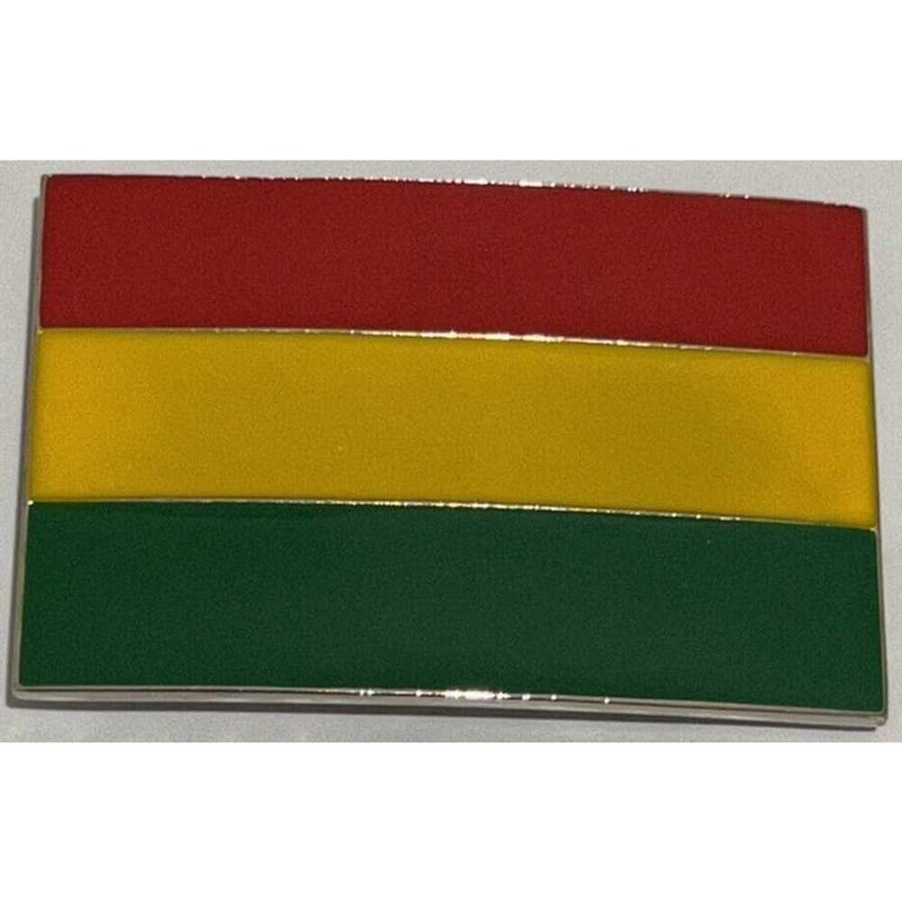 Vintage National Flag of Jamaica Rasta Belt Buckl… - image 1