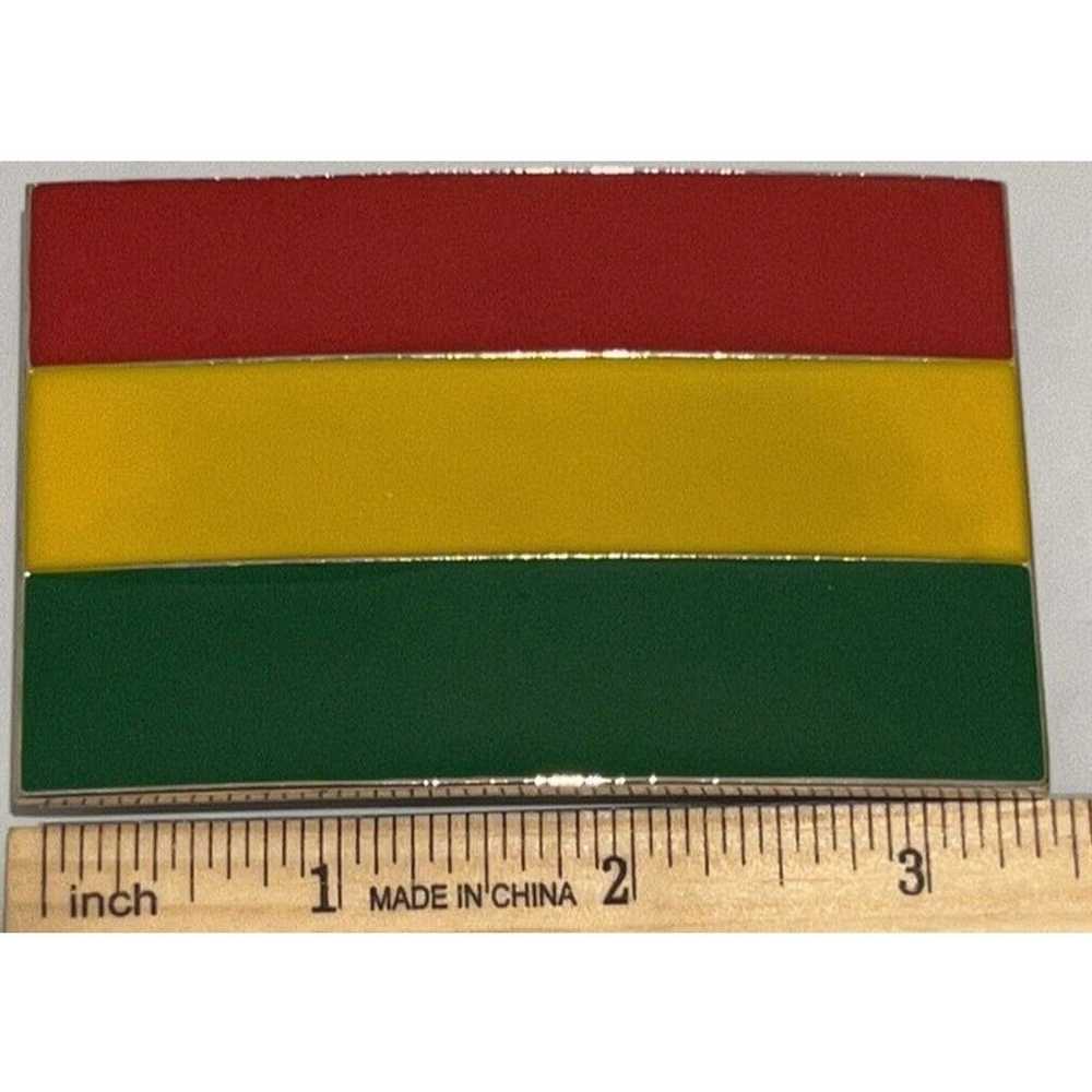 Vintage National Flag of Jamaica Rasta Belt Buckl… - image 3