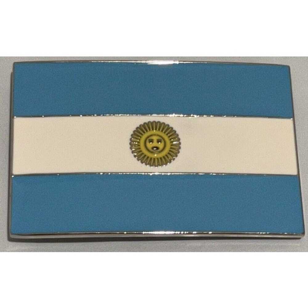 Vintage National Flag of Argentina Belt Buckle Mu… - image 1