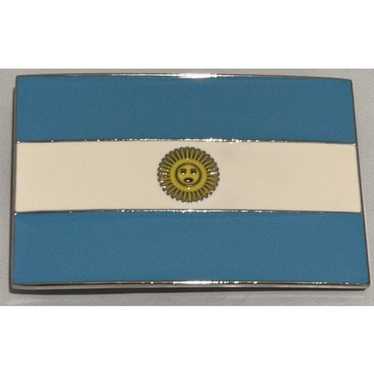 Vintage National Flag of Argentina Belt Buckle Mu… - image 1