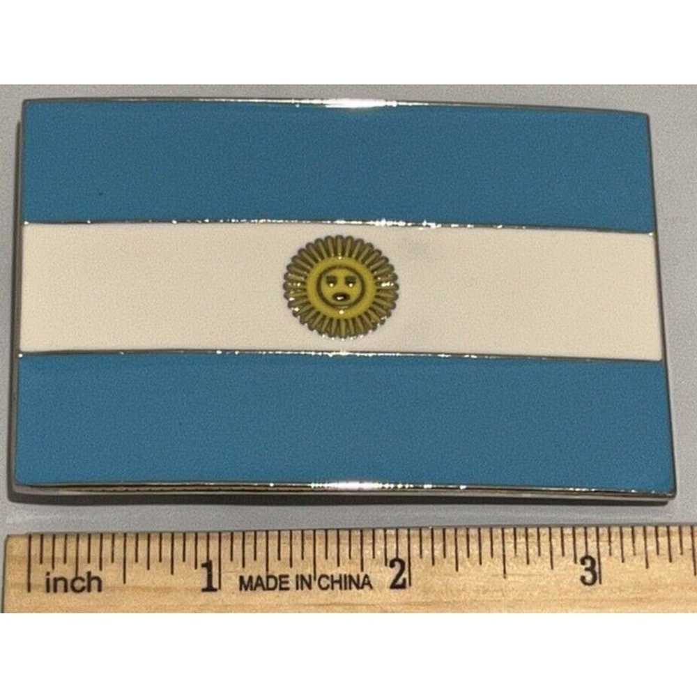 Vintage National Flag of Argentina Belt Buckle Mu… - image 3