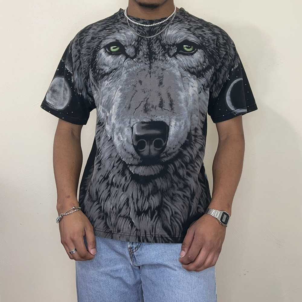 Liquid Blue × Vintage 1995 Liquid Blue AOP Wolf T… - image 7