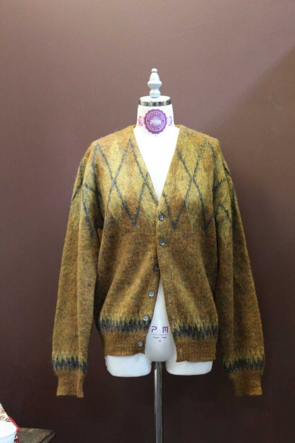 Catalina Catalina mohair cardigan in argyle print… - image 4