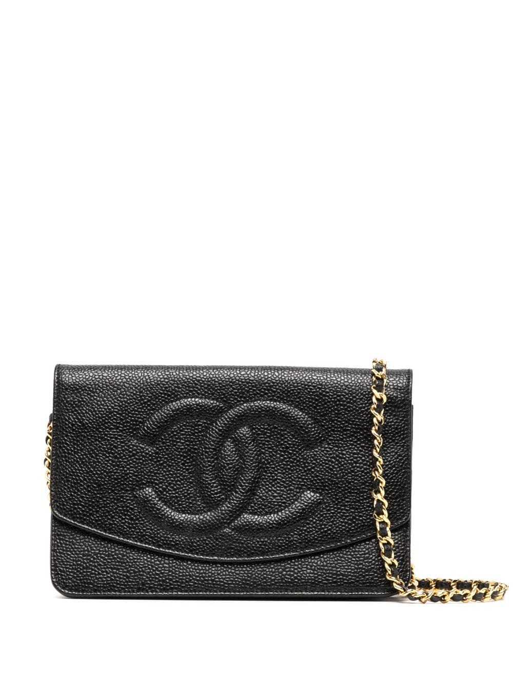 CHANEL Pre-Owned 1997 CC stitch wallet-on-chain -… - image 1