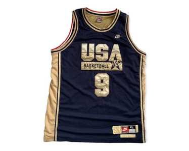 Michael Jordan Nike USA Basketball Jersey #9 Mens Size XL Navy Blue Gold