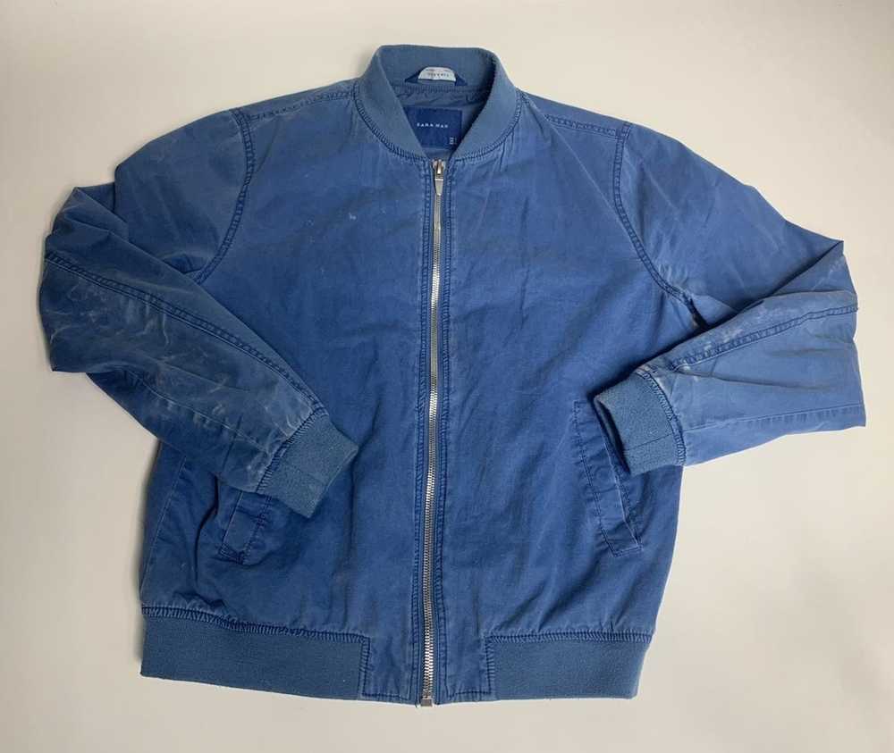 Zara Zara Blue Bomber style Club Type Jacket - image 2
