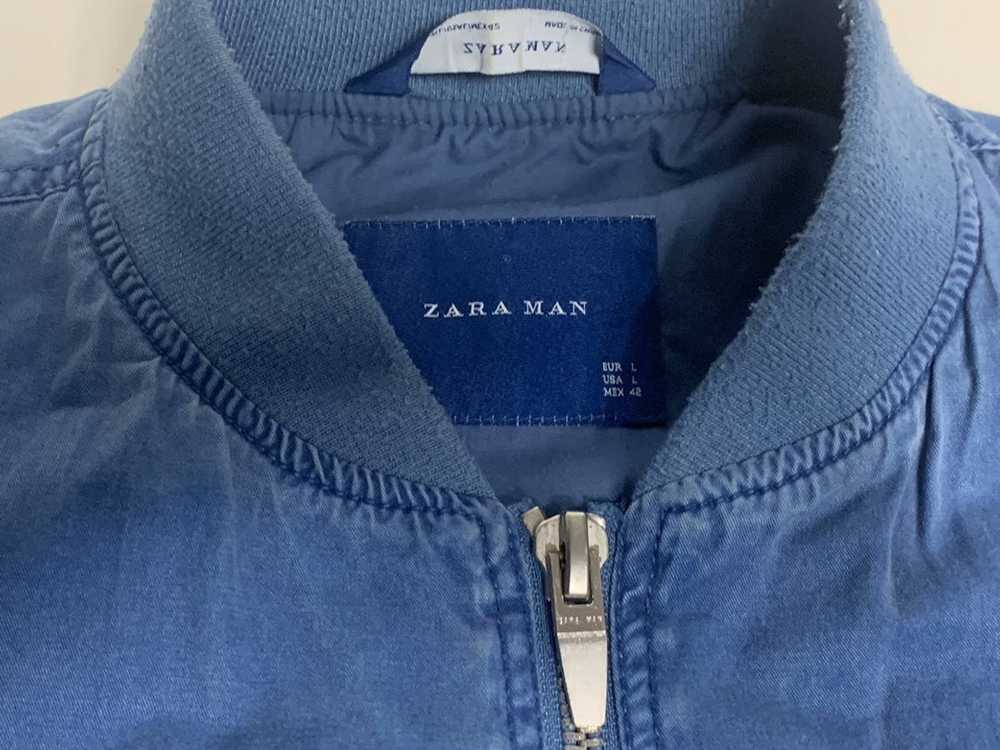 Zara Zara Blue Bomber style Club Type Jacket - image 3