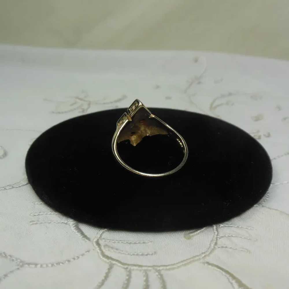 9 KT Gold & Garnet Dress Ring-English HM - image 9