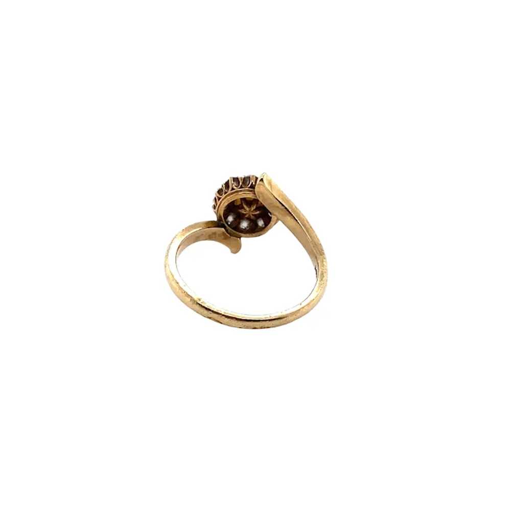 Victorian 14K Yellow Gold Pearl and Diamond Ring - image 3