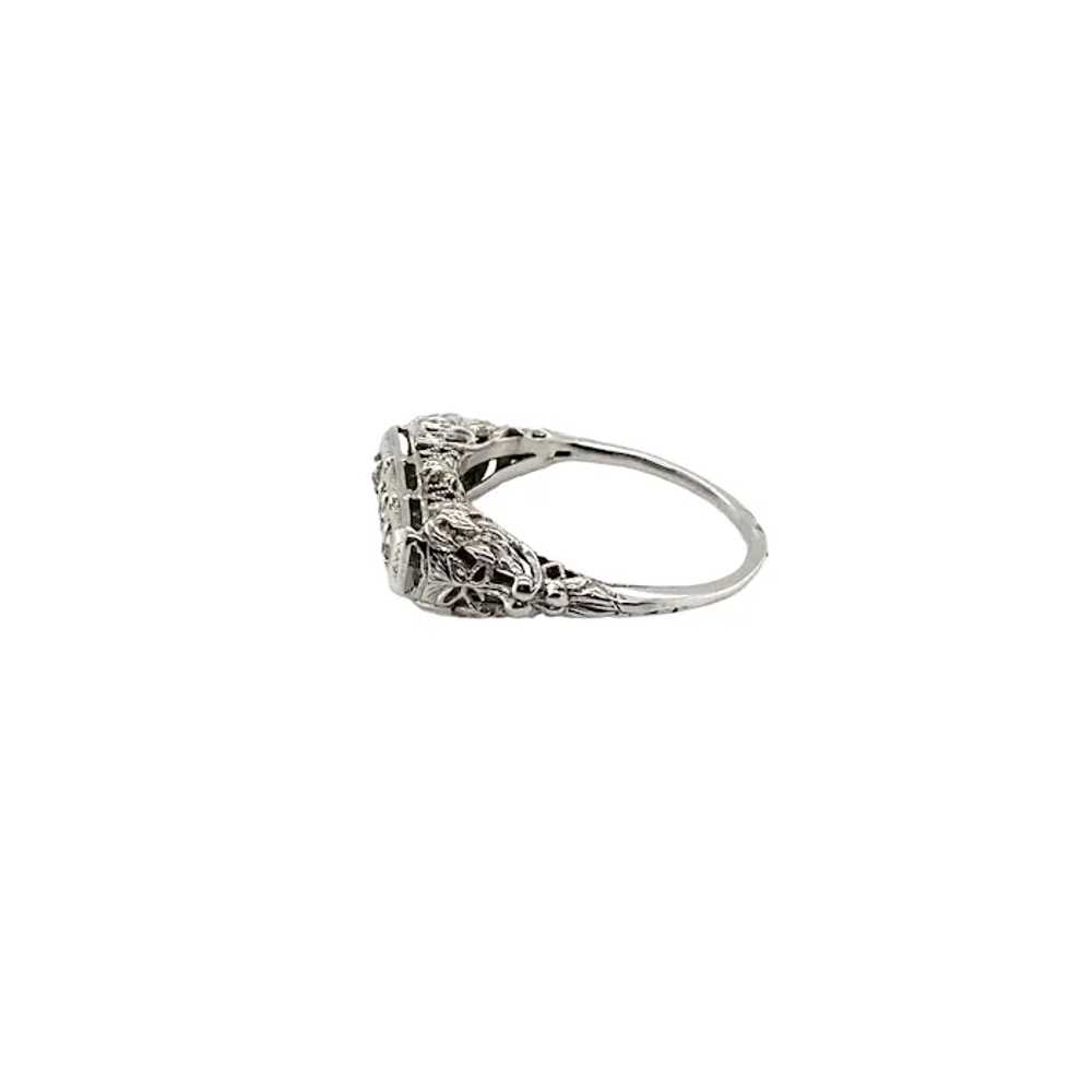 Art Deco 14K White Gold Diamond Ring - image 2