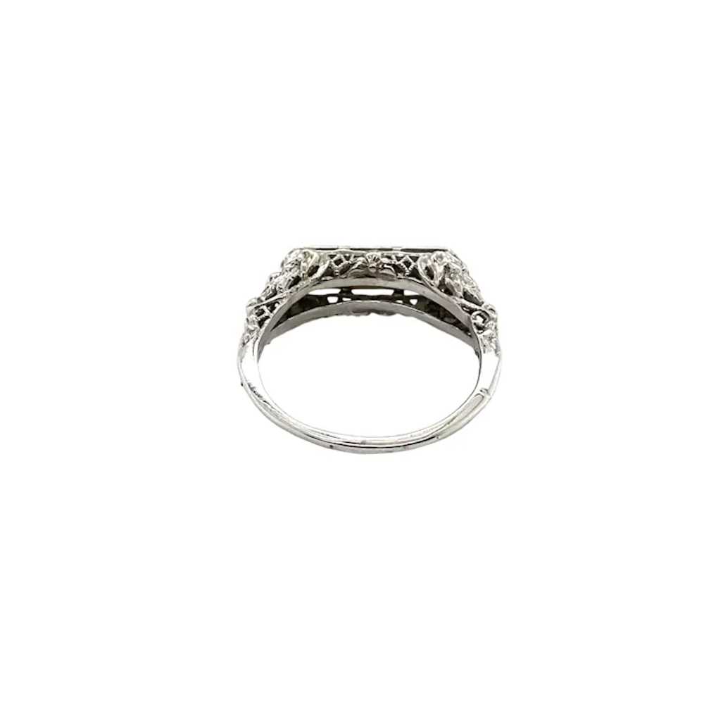 Art Deco 14K White Gold Diamond Ring - image 3