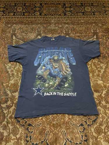 ShirtMcGirt XL 1992 Dallas Cowboys T Shirt Men's Vintage 1990's Salem Sportswear The Boys Are Back Blue Silver Texas Football 90's