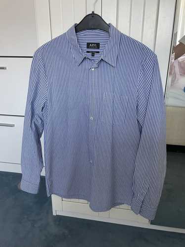 A.P.C. APC Striped Button up Shirt Blue and White