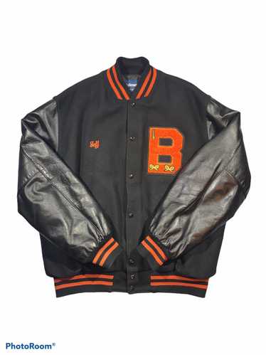 Lostboysvintage Vintage 1990s Louisville Slugger Baseball Wool with Leather Sleeves Varsity Jacket / Vintage 90s Jacket / Outdoor / Leather Jacket