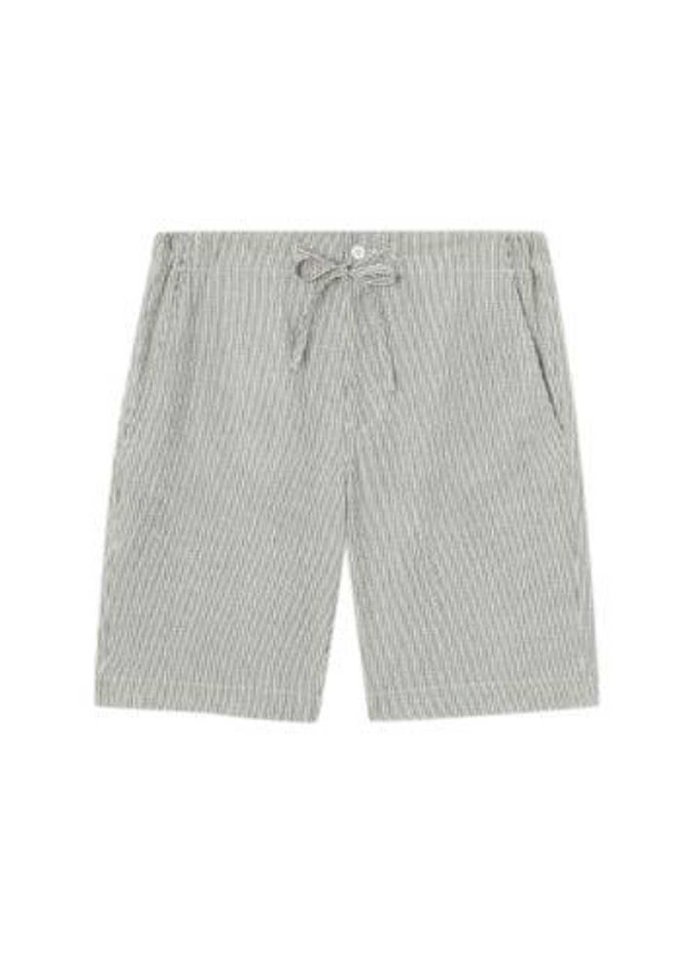 Product Details Grey Linen Flat Bermuda Shorts - image 1