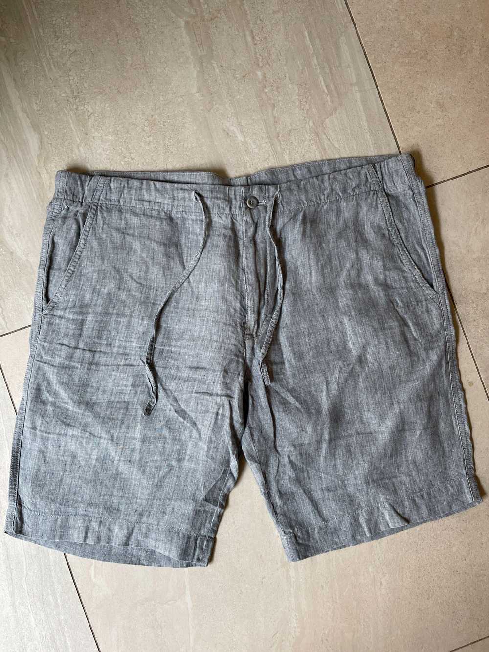 Product Details Grey Linen Flat Bermuda Shorts - image 2