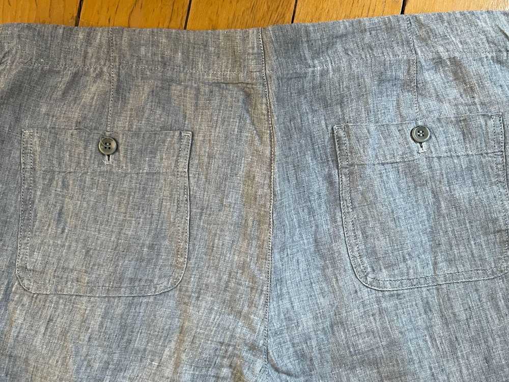 Product Details Grey Linen Flat Bermuda Shorts - image 6