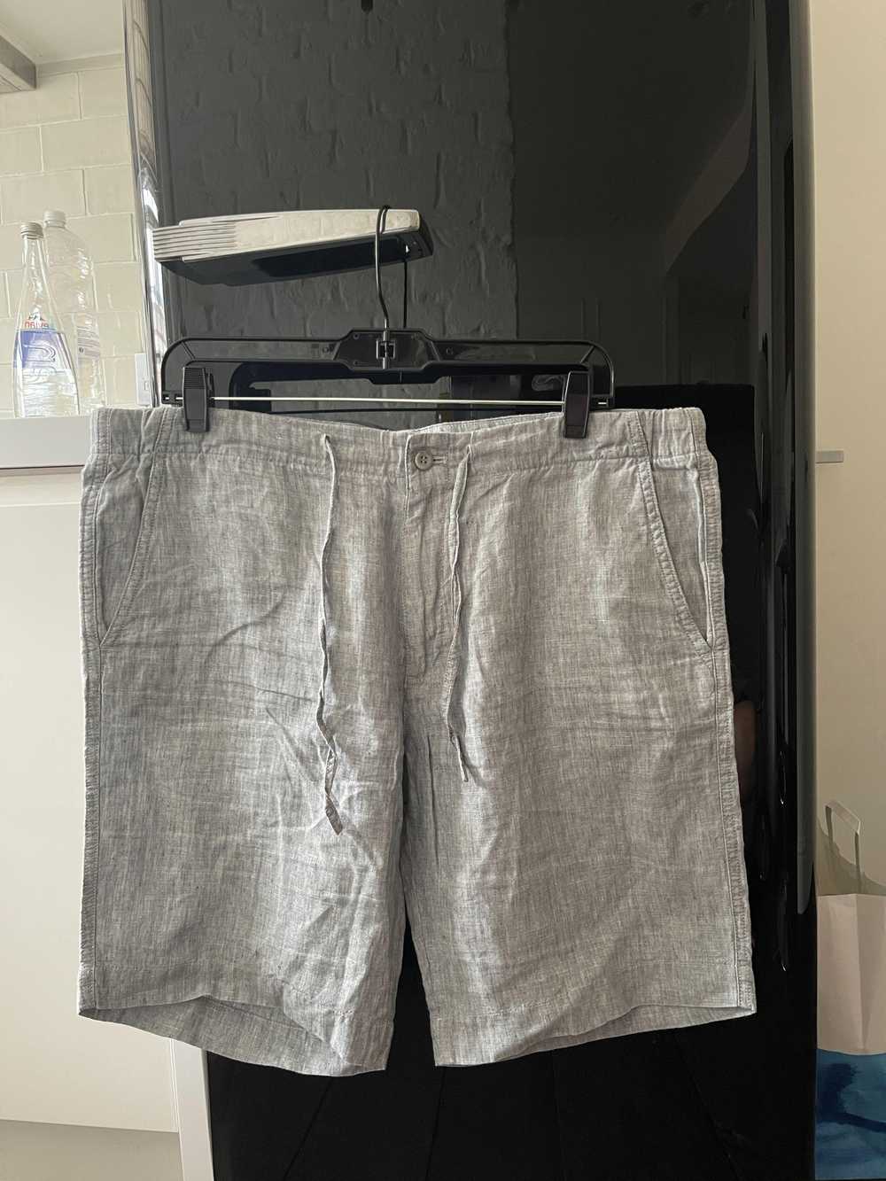 Product Details Grey Linen Flat Bermuda Shorts - image 7