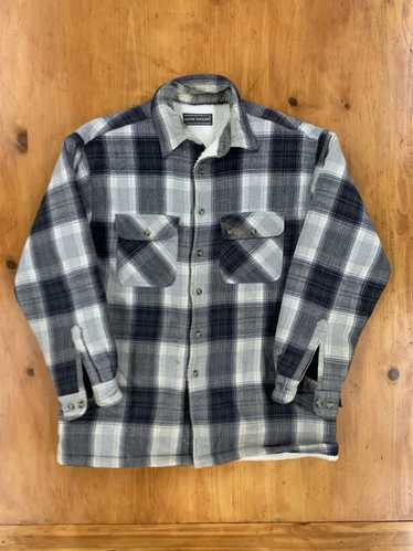 Vintage Vintage Sherpa Lined Grey Check Heavy Flan