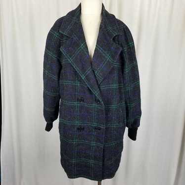Vintage Spencer Douglas Wool Plaid Peacoat Coat V… - image 1