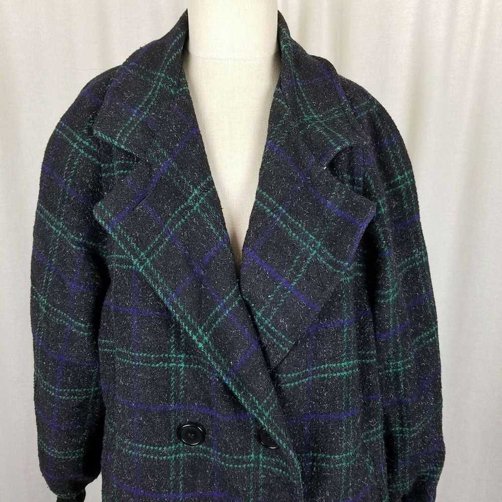 Vintage Spencer Douglas Wool Plaid Peacoat Coat V… - image 2