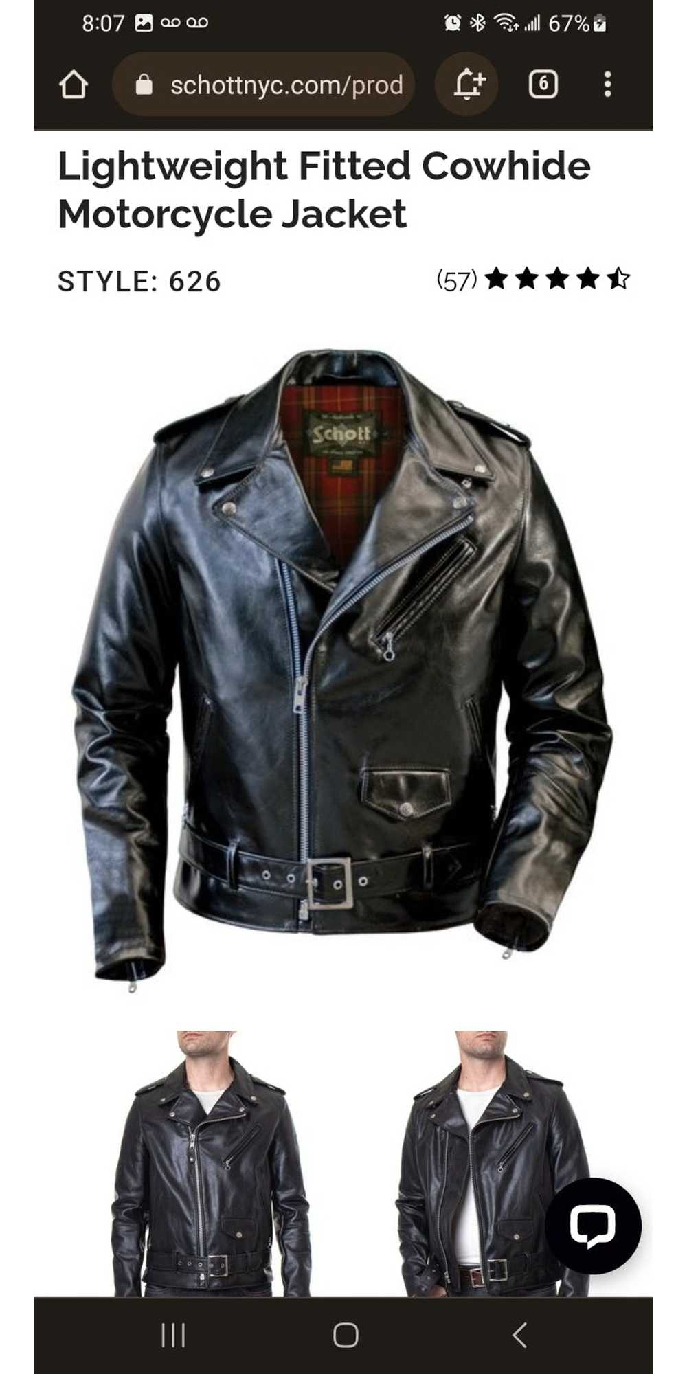 Schott 626 LIGHTWEIGHT FITTED COWHIDE MOTORCYCLE … - image 3