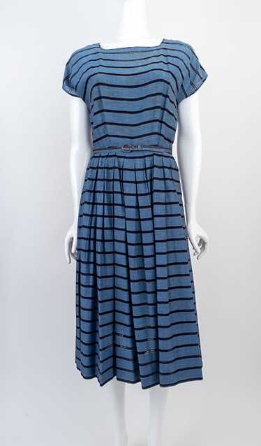 1940s Striped Vintage Dress