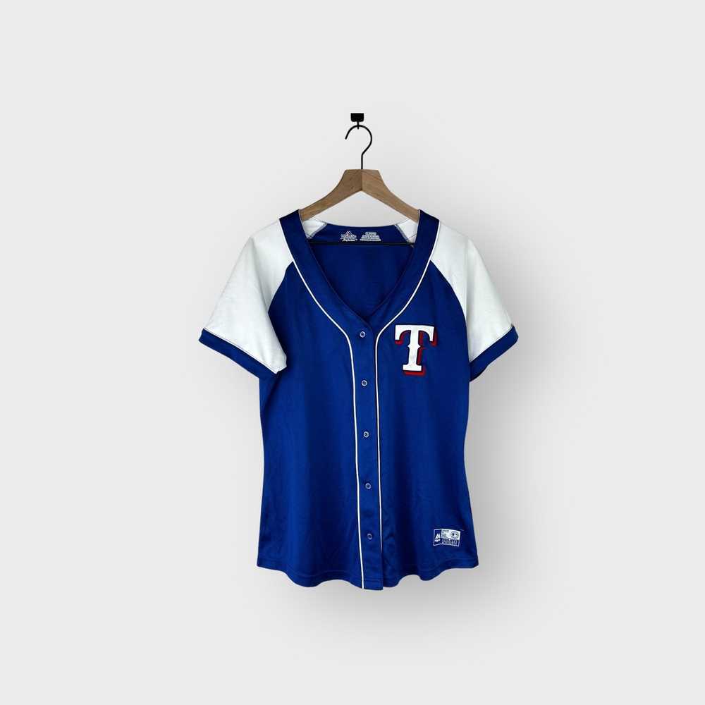 thecaptainsvintage 90s Texas Rangers Ivan Rodriguez 7 Coke MLB Baseball Jersey T-Shirt Youth Extra Large