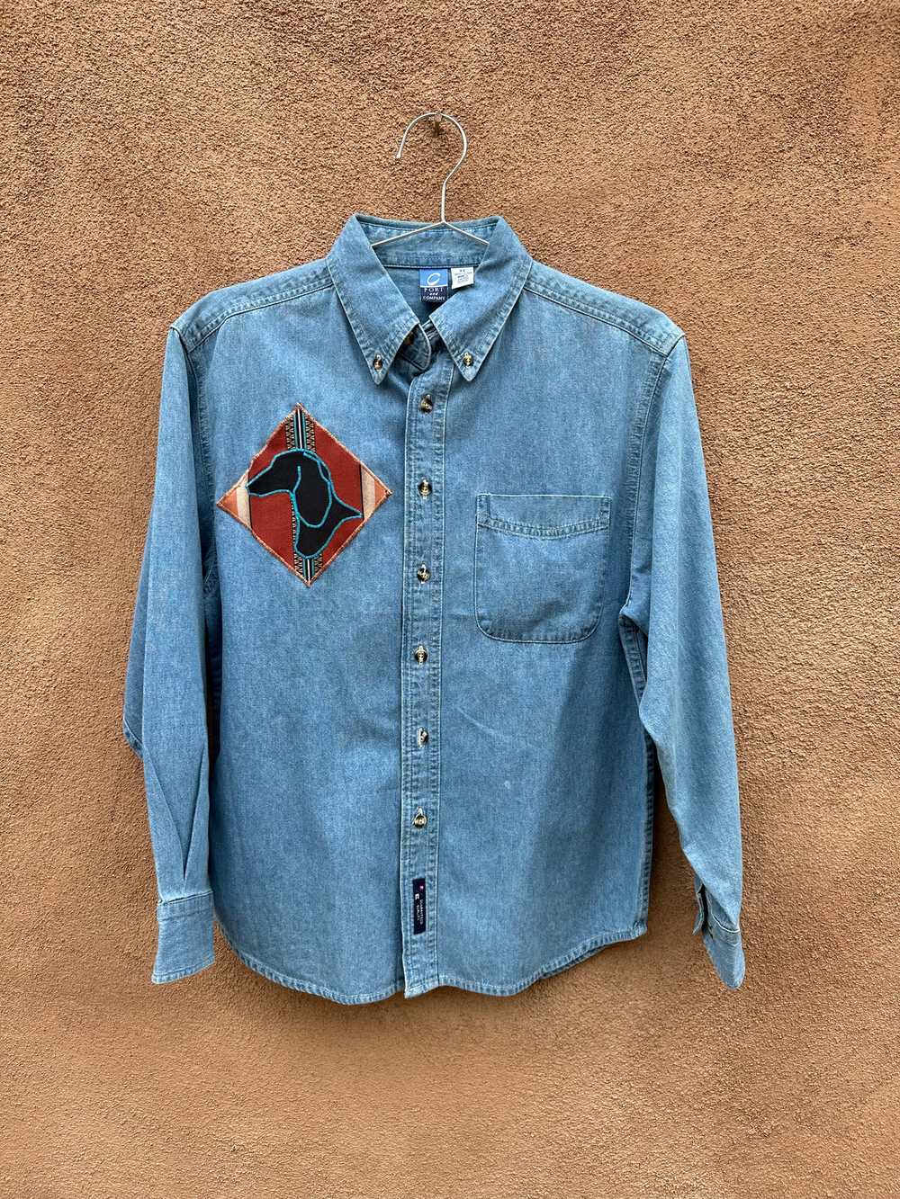 Southwestern Dachshund Denim Shirt - image 1