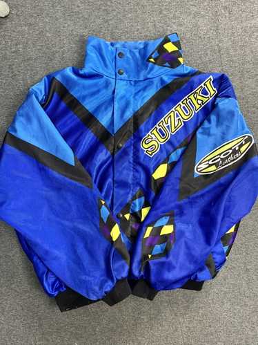 Racing × Vintage Black racing vintage jacket Suzuk