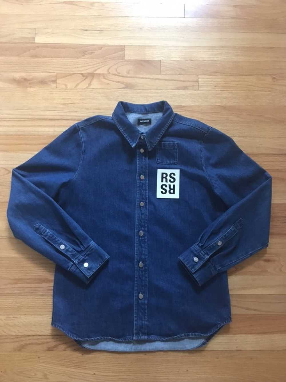Raf Simons $780 Dark Wash Denim Button Up Shirt R… - image 1