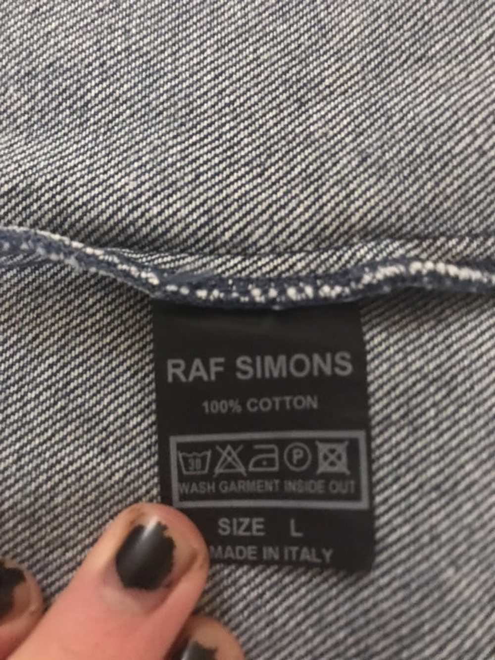 Raf Simons $780 Dark Wash Denim Button Up Shirt R… - image 4