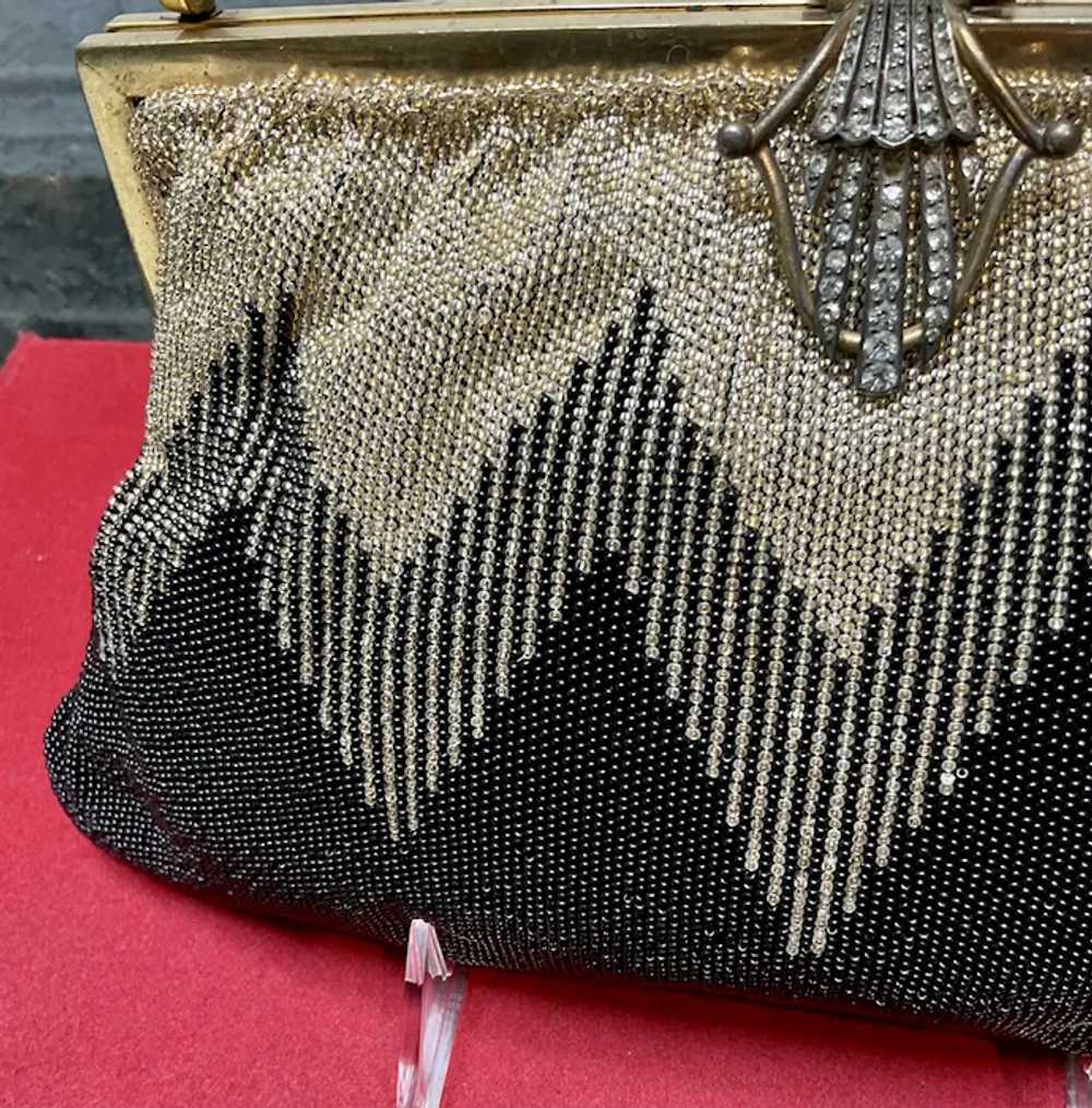 Vintage French Micro Beaded Purse with Deco Vibe … - image 8