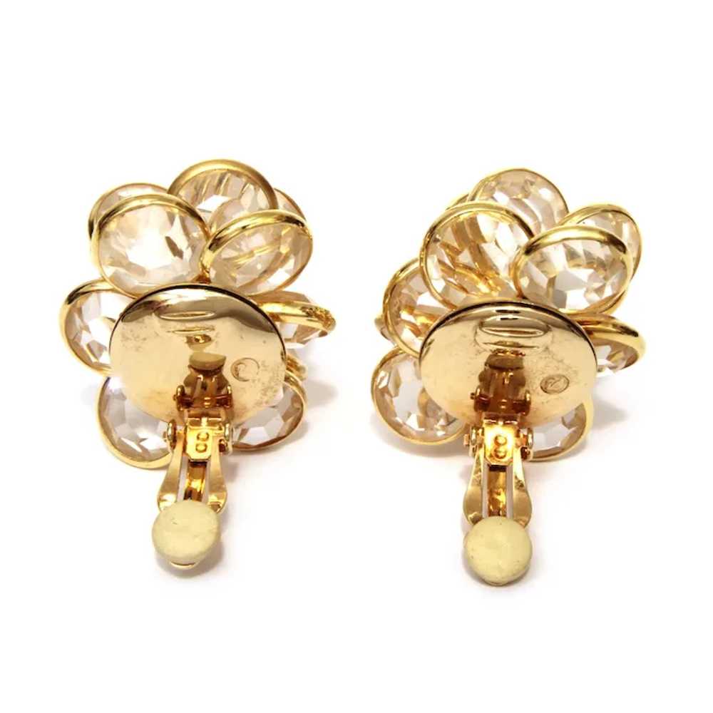 Signed Swarovski Crystal Cluster Earrings, Authen… - image 3