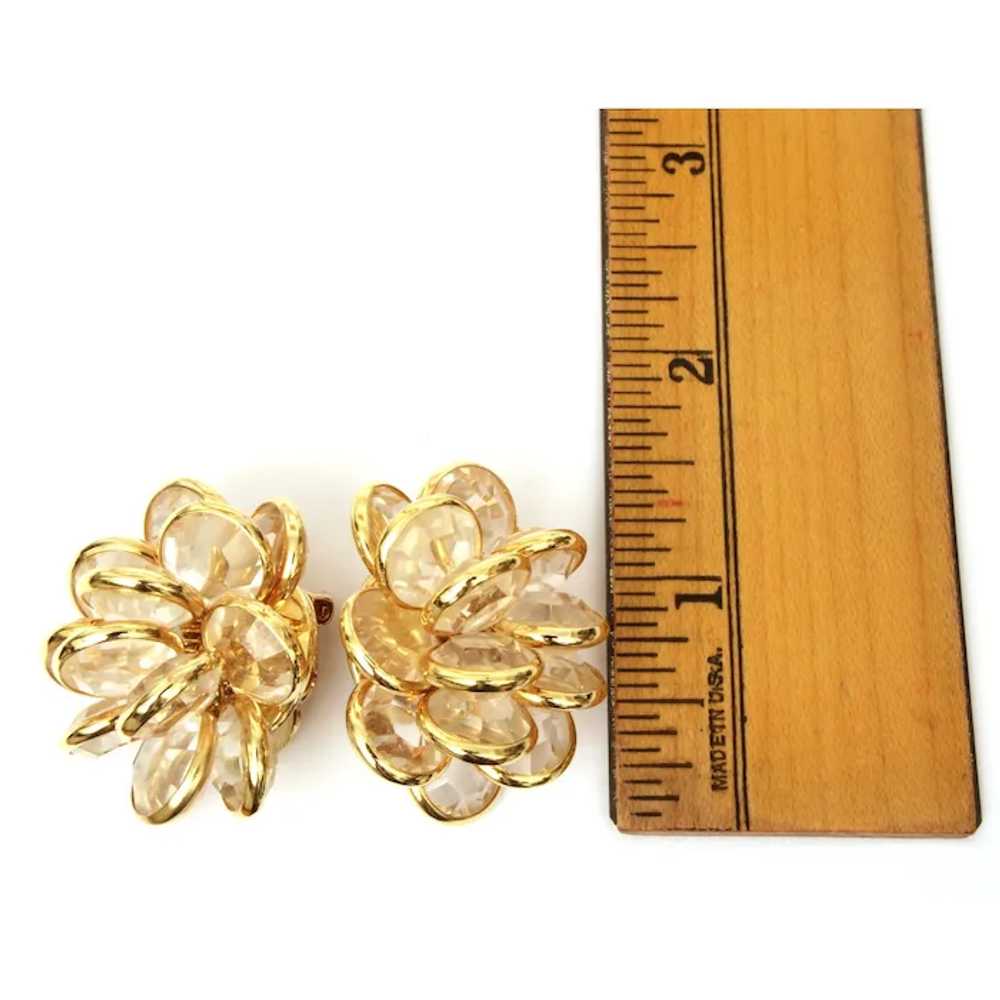 Signed Swarovski Crystal Cluster Earrings, Authen… - image 5
