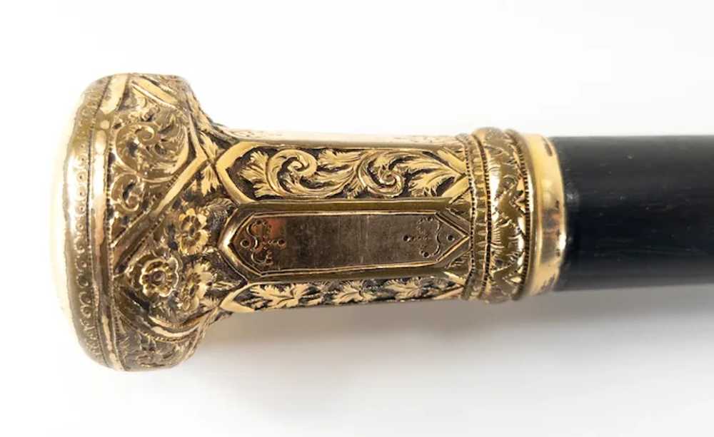 19th Century Victorian Gold Filled Cane or Walkin… - image 3